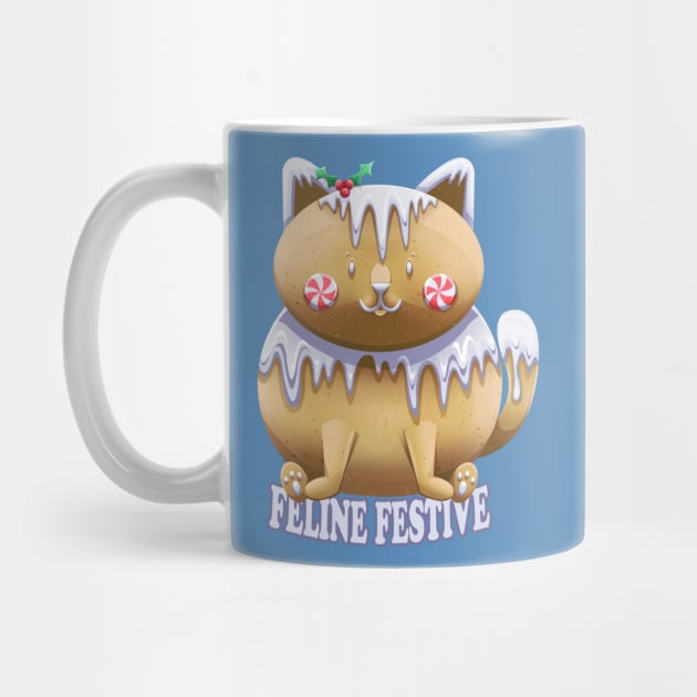 Feline Festive gingerbread cat by Art by Angele G